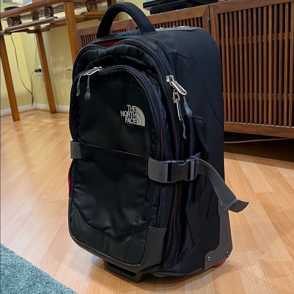 The North Face Black and Gray Men's rolling suitcase. - Picture 2 of 9